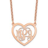 Polished Heart Monogram Necklace Sterling Silver Rose-plated MPN: XNA595RP UPC:
