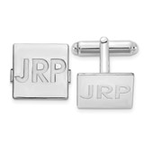 Square Recessed Letters Monogram Cufflinks Sterling Silver Rhodium-plated MPN: XNA611SS UPC: 886774555546