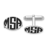 Oval Epoxied Letters Monogram Cufflinks Sterling Silver Rhodium-plated MPN: XNA622SS UPC: 886774555980