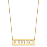 Roman Numeral Bar Necklace 14k Gold XNA729Y