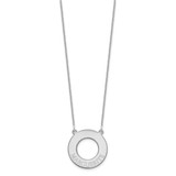 Open Circle with 1 Name Necklace 14k White Gold XNA761W