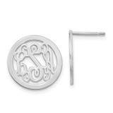 Polished Small Circle Monogram Earrings Sterling Silver Rhodium-plated MPN: XNE30SS UPC: