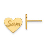 Small Personalized Heart Post Earrings Sterling Silver Gold-plated MPN: XNE75GP UPC: