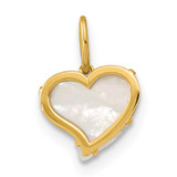 Mother Of Pearl Heart Pendant 14k Gold Polished MPN: YC1482 UPC: