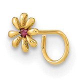22 Gauge Flower and CZ Diamond Nose Ring Body Jewelry 14k Gold MPN: BD157 UPC: