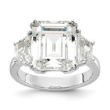 Cheryl M Rhodium-Plated Fancy Emerald Cut CZ Diamond Ring Sterling Silver MPN: QCM1564-6 UPC: