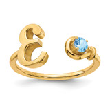 Letter E with Birthstone Ring Sterling Silver Gold-plated MPN: XNR81EGP UPC: 191101994463
