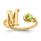 Letter M with Birthstone Ring Sterling Silver Gold-plated MPN: XNR81MGP UPC: 191101994548