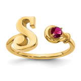 Letter S with Birthstone Ring Sterling Silver Gold-plated MPN: XNR81SGP UPC: 191101994609