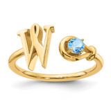 Letter W with Birthstone Ring Sterling Silver Gold-plated MPN: XNR81WGP UPC: 191101994647