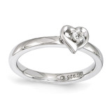 White Topaz Heart Ring - Sterling Silver QSK1525 UPC: 886774206820