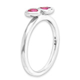 Ruby Double Heart Ring - Sterling Silver QSK404