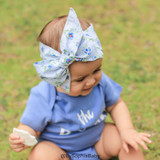 BySophiaBaby Baby Head Wrap, Baby Headwrap, Floral Baby Headband, Baby Turban, Toddler Head Wrap, Girls Headwrap, Girls Turban, Blue Baby Headwrap, 2244, UPC: 723552368304, MPN: 3231-683_BYS