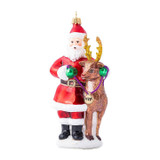 Juliska Country Estate Reindeer Games Santa and Rudolph Glass Ornament, MPN: ORN/004, UPC: 810034831927