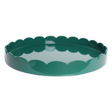 Addison Ross London British Racing Green Round Large Lacquered Scallop Tray 20 x 20 Inch Lacquer, MPN: TR7308, UPC: 5024043195191