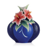 Franz Porcelain Magnificence Of Blessings-Hibiscus Design Sculptured Porcelain Vase, MPN: FZ03390