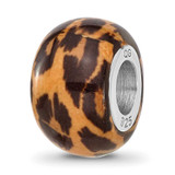 Leopard Foil Enamel Overlay Bead Sterling Silver Rhodium-plated, MPN: QRS4502, UPC: