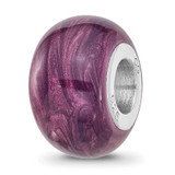 Light Purple Shimmer Enamel Bead Sterling Silver Rhodium-plated, MPN: QRS4498, UPC: