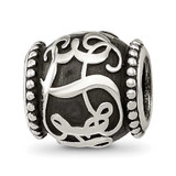 Oxidized Personalized Monogram Bead Sterling Silver , MPN: QRSXNA1M, UPC: