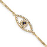 AAA Diamond/Sapphire Evil Eye with 1in Ext.Bracelet 14k Gold, MPN: XB315S/AAA, UPC: