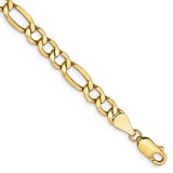 14k Gold 9 Inch 5.75mm Semi-Solid Figaro with Lobster Clasp Chain, MPN: BC95-9, UPC: 883957169866