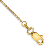 14k Gold 9 Inch 1mm Round Open Link Cable with Lobster Clasp Anklet, MPN: PEN53-9, UPC: 883957168210
