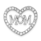 Sterling Silver Polished CZ Mom Heart Slide, MPN: QC5996, UPC: 883957913957
