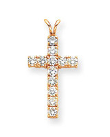 14k Gold AAA Diamond Cross Pendant, MPN: XP97AAA, UPC: 883957232645