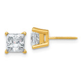 2.5ct. 6.0mm Princess G H I True Light Moissanite Earrings 14k Gold, MPN: YG365-12MT, UPC: 191101178269