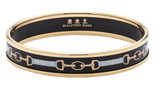 Halcyon Days 1cm Bridle Black Gold Medium Bangle Bracelet, MPN: PBBRD0210GM, EAN: 5056327804550 Halcyon Days 1cm Bridle Black Gold Medium Bangle Bracelet, MPN: PBBRD0210GM, EAN: 5056327804550