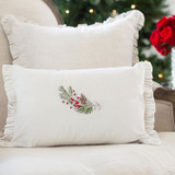 Crown Linen Designs Natale Sprig Velvet Decor Pillow Cream, MPN: DP870, UPC: , Size: 13 Inch x 19 Inch