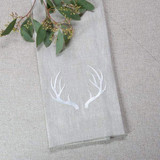 Crown Linen Designs Antlers Linen Towel Flax White, MPN: T253, UPC: 814639005660, Size: 17 Inch x 29 Inch