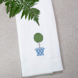 Crown Linen Designs Topiary Linen Towel White, MPN: T1019, UPC: 814639000054, Size: 17 Inch x 29 Inch