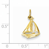 Sailboat Charm 14k Gold A1206