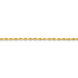 2.9mm Hollow Rope Chain 7 Inch 14k Gold BC134-7