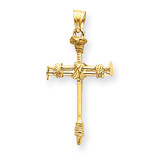 Nail Cross Pendant 14k Gold Polished C1964