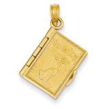 3-D Moveable Pages Serenity Prayer Book Pendant 14k Gold C4424 3-D Moveable Pages Serenity Prayer Book Pendant 14k Gold C4424