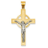 Diamond-cut Crucifix Pendant 14k Two-Tone Gold D3619 Diamond-cut Crucifix Pendant 14k Two-Tone Gold D3619