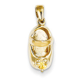 3-D November Synthetic Stone Engraveable Baby Shoe Charm 14k Gold K4652NOV 3-D November Synthetic Stone Engraveable Baby Shoe Charm 14k Gold K4652NOV
