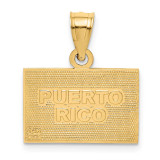 Enameled Puerto Rico Flag Pendant 14k Gold Solid K869