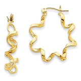 Fancy Spiral Hoop Earrings 14k Gold TE459