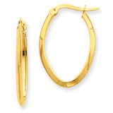 2mm Oval Hoop Earrings 14k Gold TL244