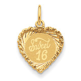 Sweet Sixteen Heart Charm 14k Gold XAC754 Sweet Sixteen Heart Charm 14k Gold XAC754