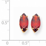 Garnet Diamond Marquise Stud Earring 14k Gold XE106GA