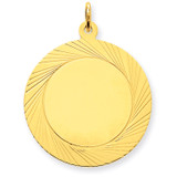 Etched Design .027 Gauge Circular Engravable Disc Charm 14k Gold XM147/27 Etched Design .027 Gauge Circular Engravable Disc Charm 14k Gold XM147/27