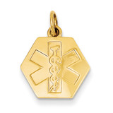 Non-enameled Medical Jewelry Pendant 14k Gold XM36N Non-enameled Medical Jewelry Pendant 14k Gold XM36N