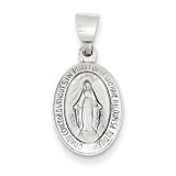 Polished and Satin Miraculous Medal Pendant 14k White Gold XR1400