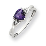 6mm Amethyst Diamond ring 14k White Gold Y4733AM/AA 6mm Amethyst Diamond ring 14k White Gold Y4733AM/AA