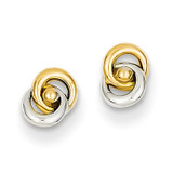 Love Knot Earrings 14K Gold & Rhodium YE138