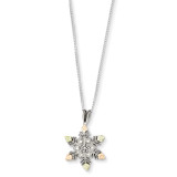 18 Inch 12k Gold Snowflake Necklace Sterling Silver MPN: QBH185-18